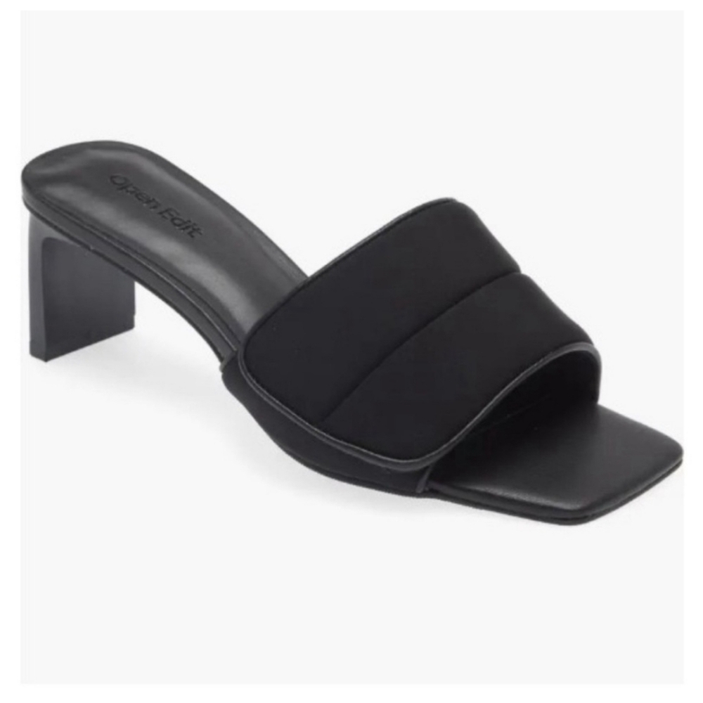Open Edit Cava Slide Sandal Sz 7 Black NEW